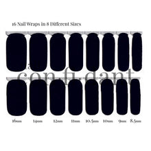 Load image into Gallery viewer, After Midnight: Dark blue, almost black colored nail wrap 16 nails wraps in 8 different sizes.- Nail Confidant of Sweden
