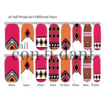 Load image into Gallery viewer, Aztec Empire Graphic Nail Wrap 16 wraps in 8 sizes

